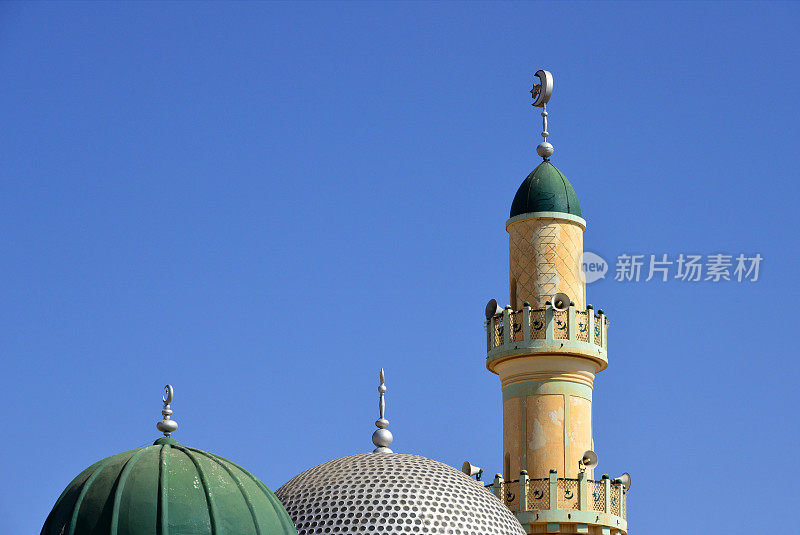 阿斯马拉大清真寺的圆顶和尖塔，Al Kulafah Al Rashidan，阿斯马拉，厄立特里亚